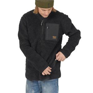 NEW Burton Grove Sherpa Fleece Jacket!  Black  Full Zip  Chest Pocket  Knubby